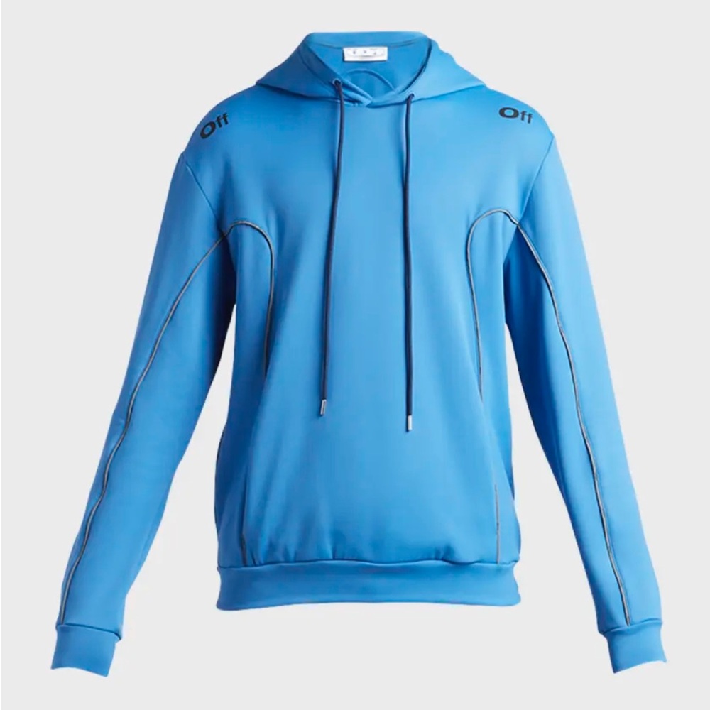 OFF-WHITE Arrow Outline-Print Thermo Fleece Hoodie